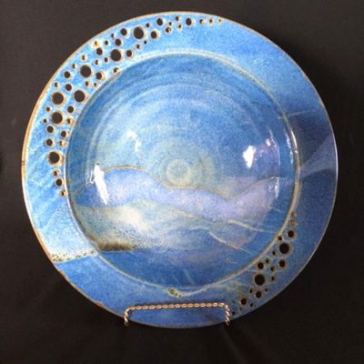 Blue bowl with pierced rim - Cisco