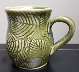 Leaf mug by Ginny Clark