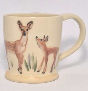Mug with deer by Dorothy Meddows-Taylor