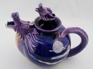 Blue dragon teapot by Brenda Sullivan