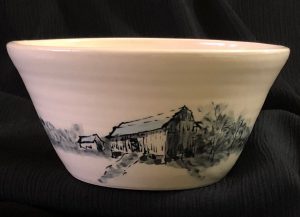 Bowl with painted farm scene - JoAnne Connell-Northey