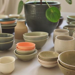 Small bowls and tumblers in muted palettes - Kelly Zatorski