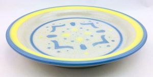 Blue & yellow decorated plate - Malcolm-Moran