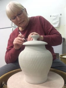 Image of Darlene Malcolm-Moran at her wheel