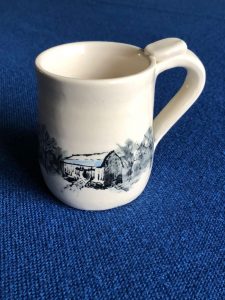 white mug with painted farm scene - JoAnne Connell-Northey